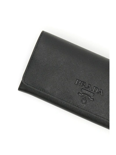 Shop Prada Saffiano Wallet In Nero