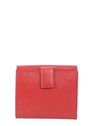 Shop Ferragamo Gancini Wallet In Rosso