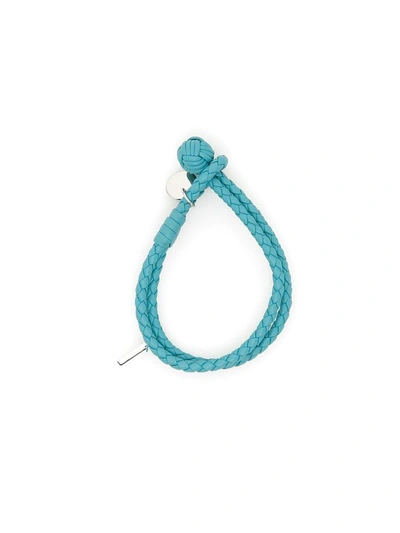 Shop Bottega Veneta Woven Nappa Bracelet In Aqua|verde