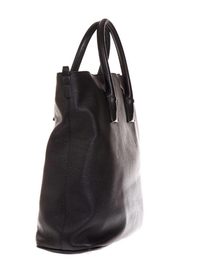Shop Maison Margiela Sailor Black Leather Shopper Bag