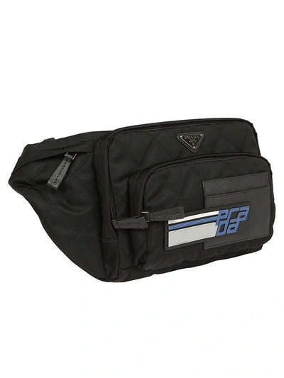 Shop Prada Belt Bag In Nero+azzurro