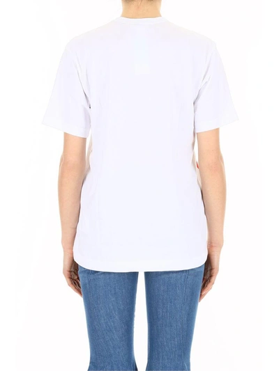 Shop Comme Des Garçons Shirt Unisex Printed T-shirt In White Red|bianco