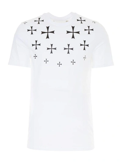 Shop Neil Barrett Jersey T-shirt In White Black