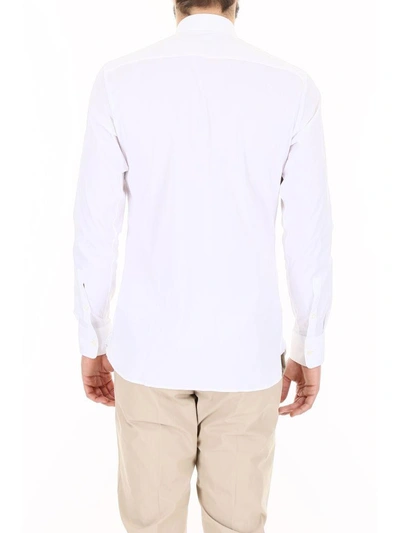 Shop Z Zegna Cotton Shirt In Bianco Ottico Unito|bianco