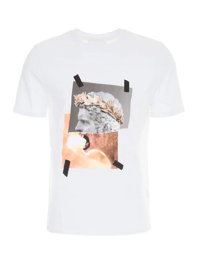 Shop Neil Barrett Printed T-shirt In White+printbianco