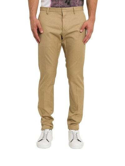 Shop Dsquared2 Classic Chino Trousers In Beige