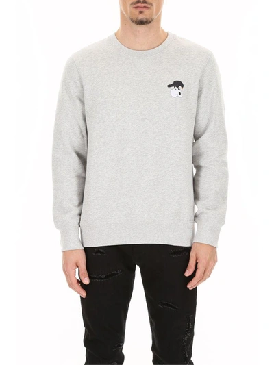 Shop Alexander Mcqueen Mini Skull Sweatshirt In Pale Grey (grey)
