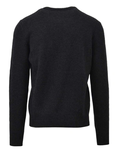 Shop Dolce & Gabbana Inlaid Crewneck Sweater In Dark Grey
