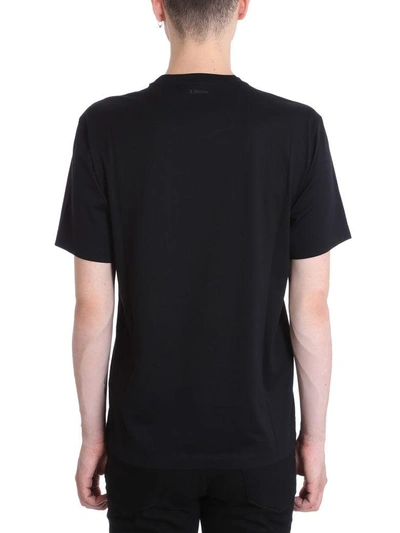 Shop Z Zegna Black Cotton T-shirt