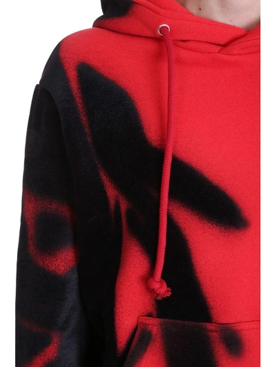 Shop Maison Margiela Red Cotton Hoodie