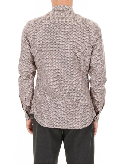 Shop Prada Shirt With Studded Collar In Ruggine (brown)