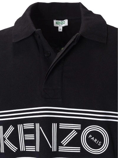 Shop Kenzo Front Logo Polo Shirt In Noir