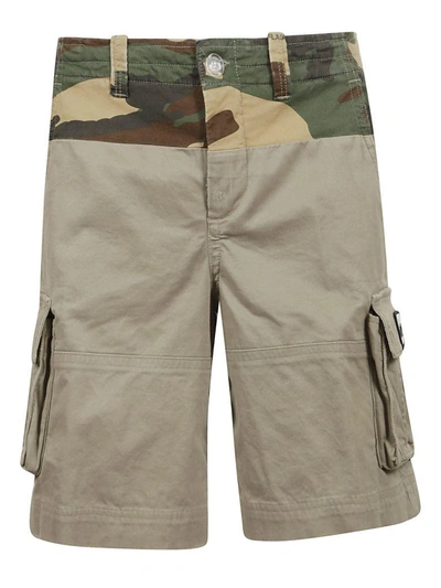 Shop Off-white Camouflage Print Cargo Shorts In Kaki/no Color