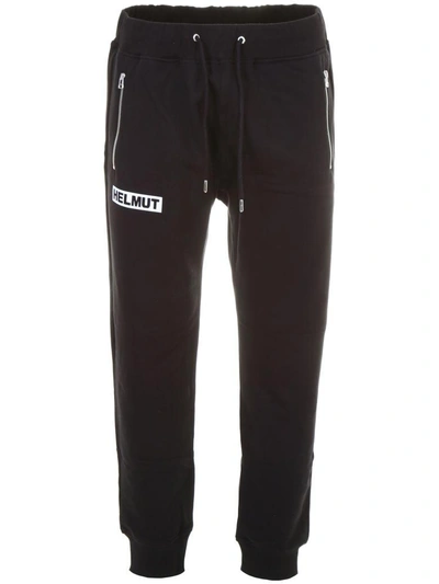 Shop Helmut Lang Logo Sweatpants In Black (black)