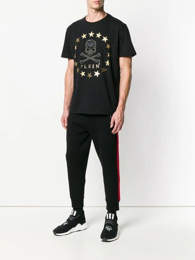 Shop Philipp Plein Embellished Skull T-shirt In Black/gold