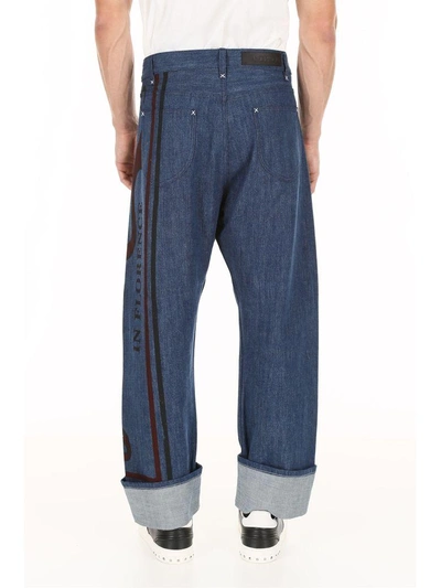 Shop Jw Anderson Printed Jeans In Printed Denim|blu