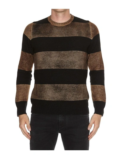 Shop Avant Toi Striped Sweater In Suede
