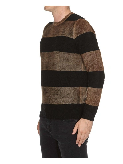 Shop Avant Toi Striped Sweater In Suede