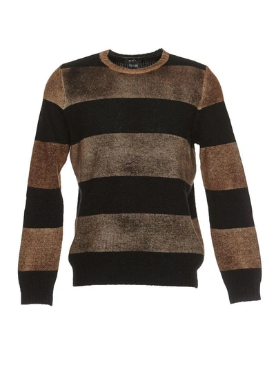 Shop Avant Toi Striped Sweater In Suede