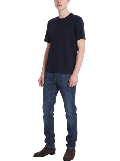 Shop Z Zegna Blue Cotton T-shirt