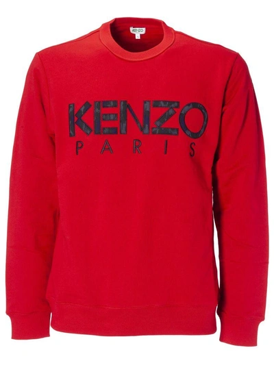 Shop Kenzo Logo Sweatshirt In Rouge Moyen