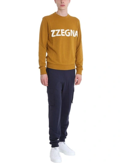 Shop Z Zegna Camel Cotton Sweatshirt In Leather Color