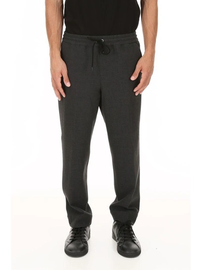 Shop Kenzo Cropped Trousers In Anthracite (grey)