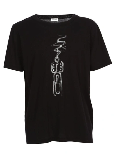 Shop Saint Laurent T-shirt In Noir/naturel