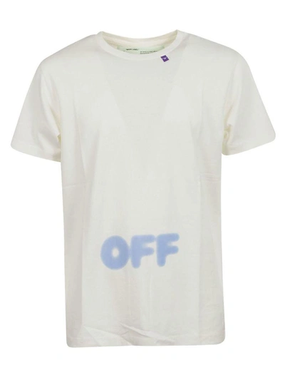 Shop Off-white Casual Logo T-shirt In Off White/light Blue