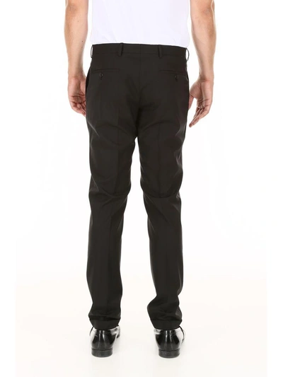 Shop Prada Lightweight Wool Trousers In Nero Mosto (black)