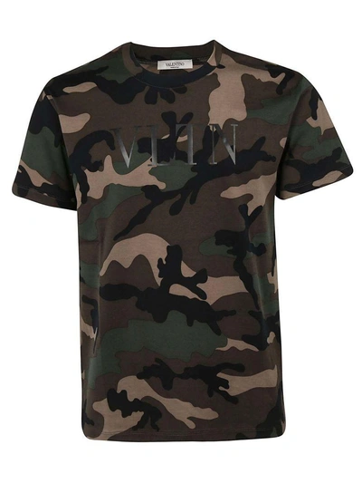 Shop Valentino Vltn T-shirt In Fcamou Army Vltn Nero