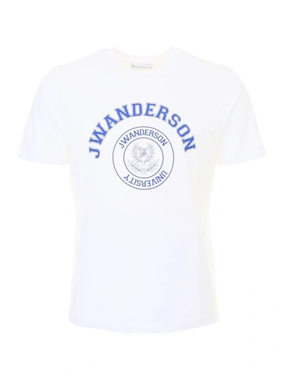 Shop Jw Anderson University T-shirt In White (white)