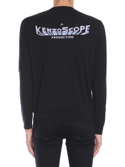 Shop Kenzo Round Collar Sweater In Nero