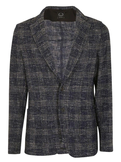 Shop T-jacket By Tonello Knitted Blazer In Blu/grigio