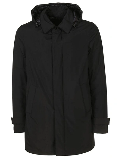 Shop Herno Hooded Coat In Nero