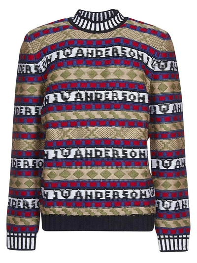 Shop Jw Anderson J.w. Anderson Logo Stripe Sweater In Multicolor