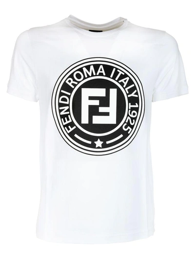 Shop Fendi Round Double F Logo T-shirt