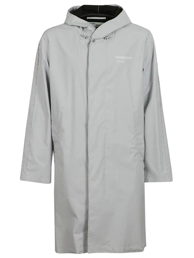 Shop Off-white Printed Raincoat In Gray/white