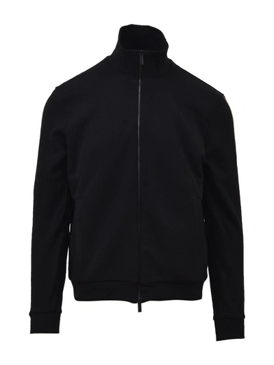 Shop Fendi Black Ff Zip-up Sweatshirt