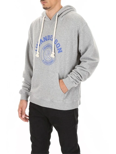 Shop Jw Anderson University Hoodie In Light Grey Melange (grey)