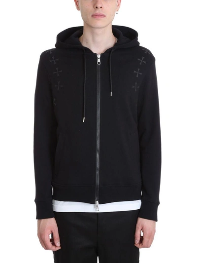 Shop Neil Barrett Black Cotton Hoodie