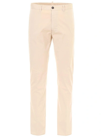 Shop Dsquared2 Cotton Trousers In Beige (beige)