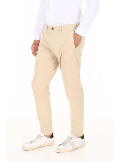 Shop Dsquared2 Cotton Trousers In Beige (beige)