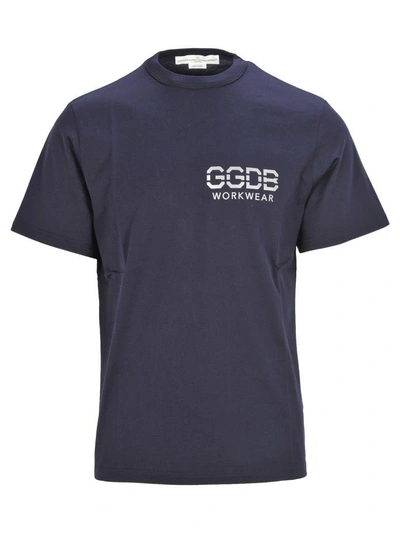 Shop Golden Goose Tshirt Logo Work In Blue