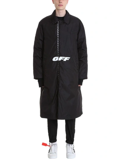 Shop Off-white Black Cotton Wing Off Padded Jacket
