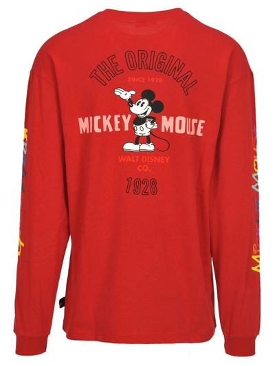 Shop Gcds Tshirt Mickey Manica Lunga In Red