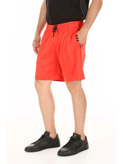 Shop Adidas Originals By Alexander Wang Soccer Bermuda Shorts In Corred Black (red)