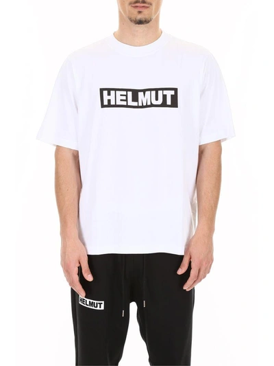 Shop Helmut Lang Oversized Logo T-shirt In Whitebianco