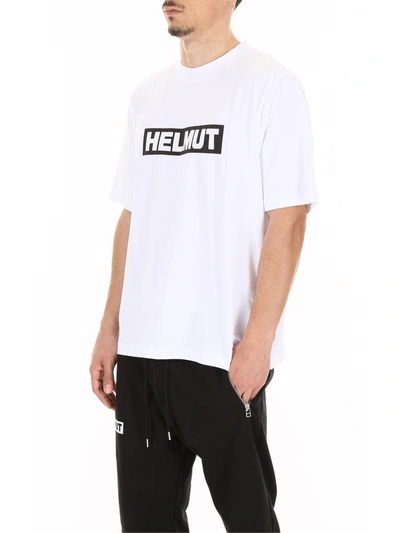 Shop Helmut Lang Oversized Logo T-shirt In Whitebianco