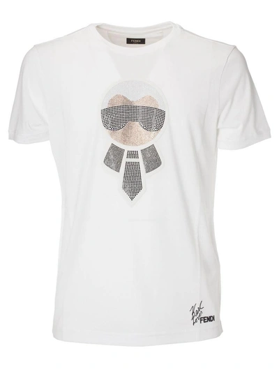 Shop Fendi Karlito T-shirt In Bianco